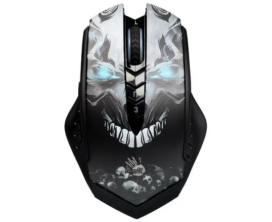  Мышь A4Tech Bloody R80 Plus Skull черный/рисунок оптическая (5000dpi) беспроводная USB (7but) 