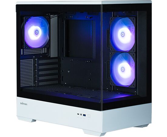  Корпус ZALMAN P30 BW, без БП, боковое окно (закаленное стекло), черно-белый, mATX 