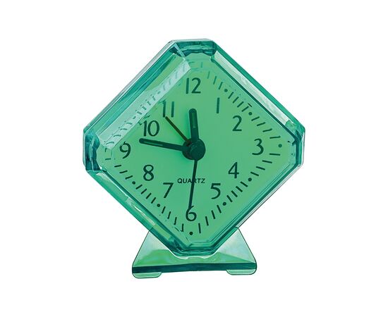  Часы-будильник Perfeo Quartz  "PF-TC-002", ромб. 7,5*8,5 см, зелёные 