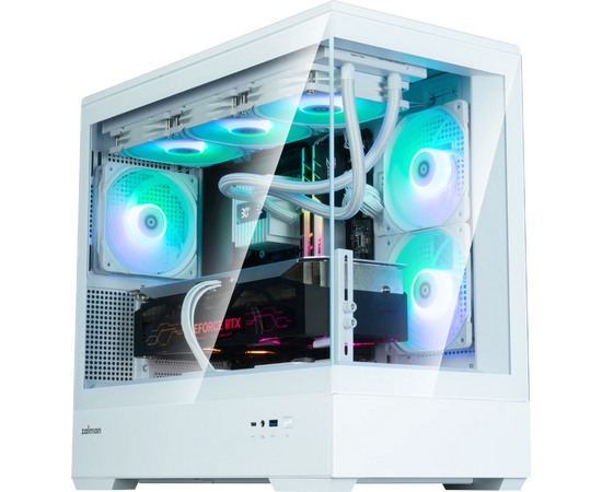  Корпус ZALMAN P30 V2, MATX, White, Window, 2x3.5", 3x2.5", 1xUSB Type-C, 1xUSB3.0, Side 2x120mm ARGB, Rear 1x120mm ARGB, VGA support 